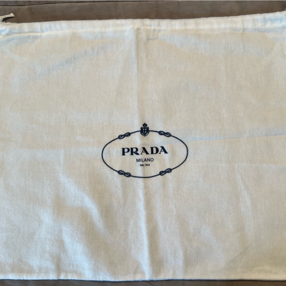 PRADA MILANO Dust Bag 17” X 14” White w/ Drawstring
